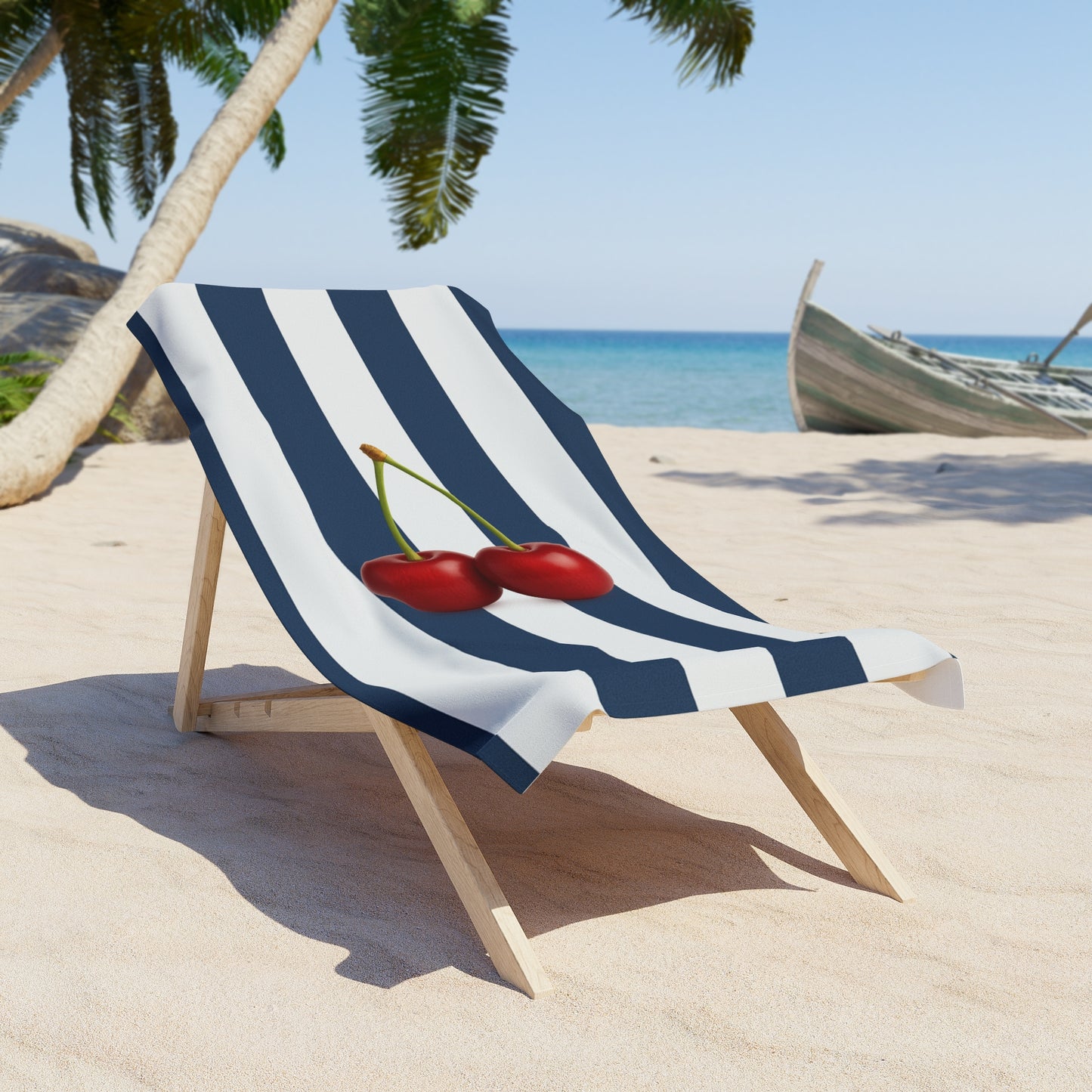 Cherry Stripes Beach Towel