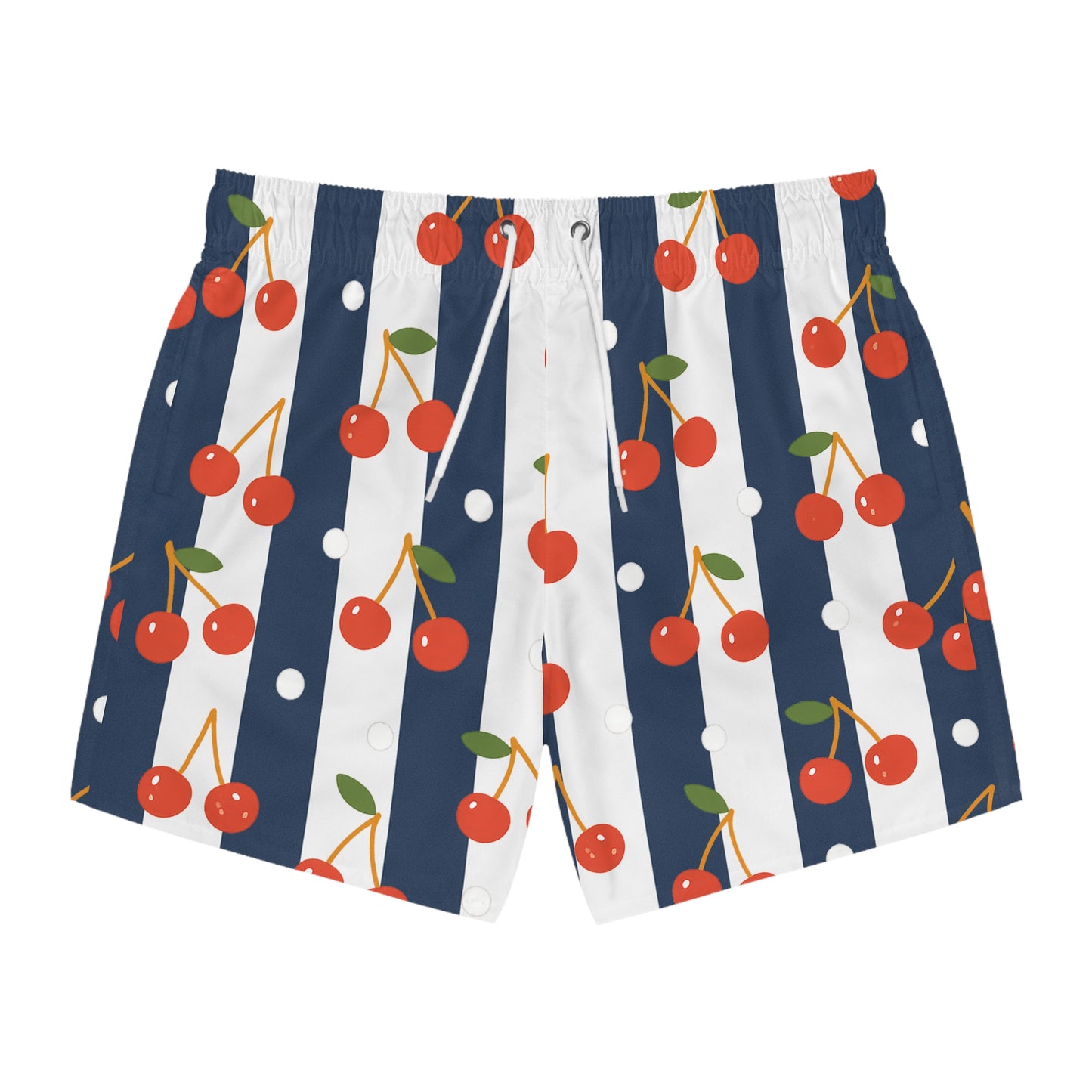 Cherries on Stripes Men's Swim Shorts