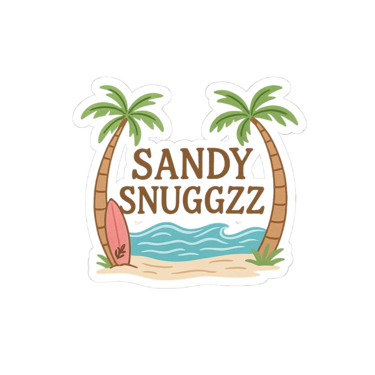 Sandy Snuggzz Beach Day Kiss-Cut Sticker