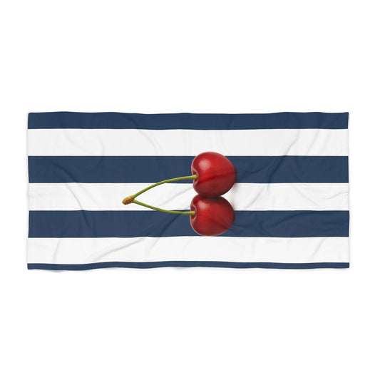Cherry Stripes Beach Towel
