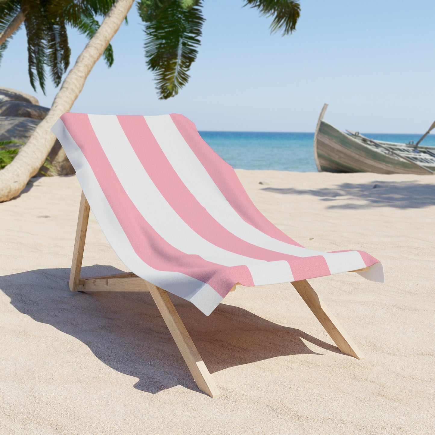 Pink Stripes Beach Towel