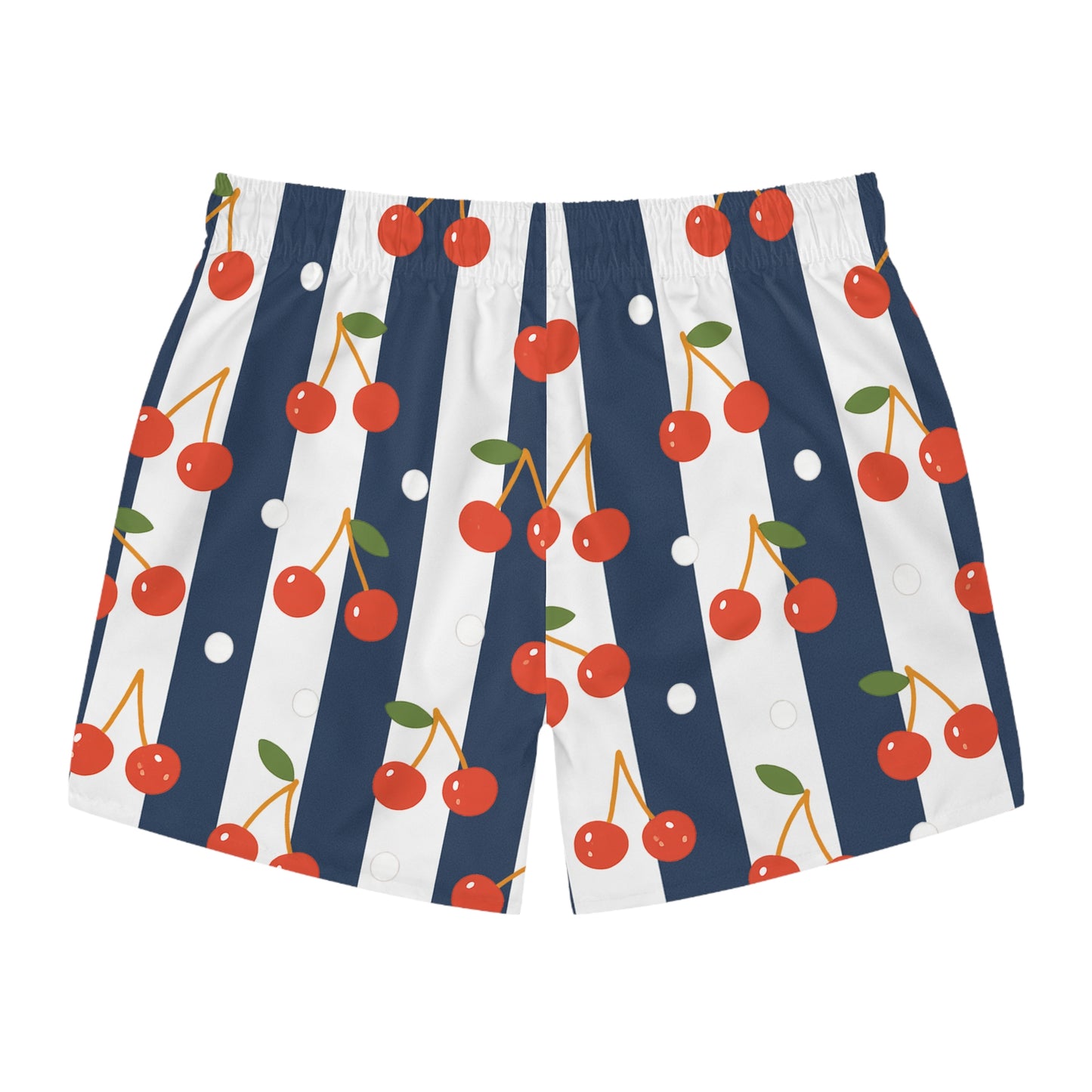 Cherries on Stripes Men's Swim Shorts