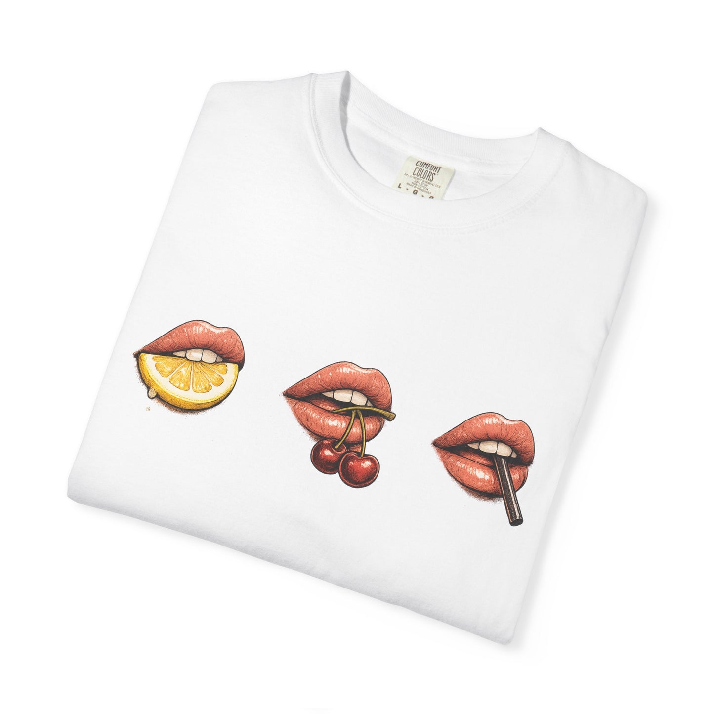 Biting Lemon / Cherry / Straw Tee Shirt